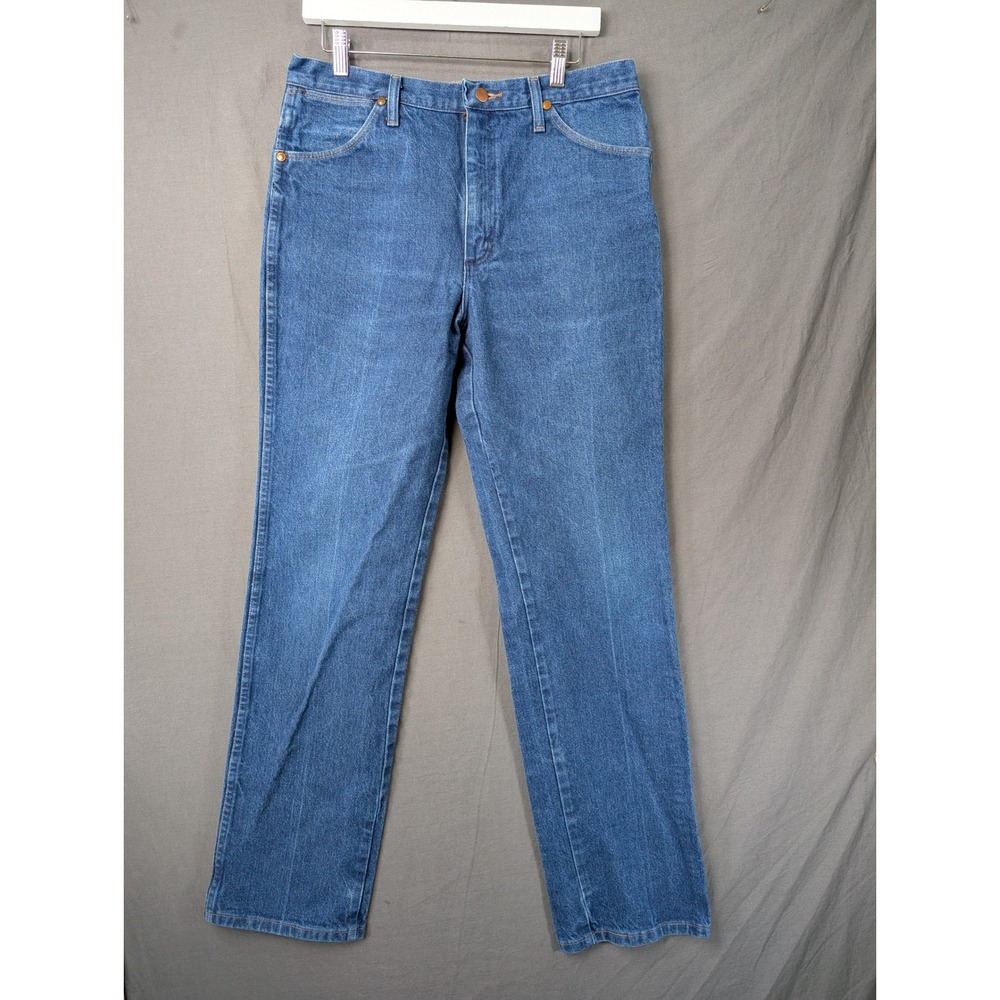 Wrangler Mens Cowboy Cut Slim‎ Fit Jeans 936PWD Blue Denim 34x34 High Rise